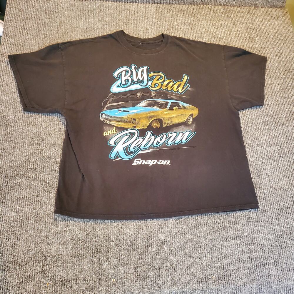 Vintage Snap On Big Bad Reborn T Shirt Mens XL Black Graphic Tee
